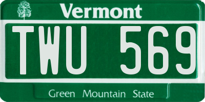 VT license plate TWU569