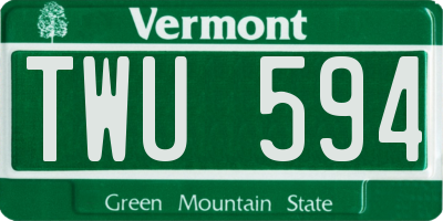 VT license plate TWU594