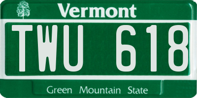 VT license plate TWU618