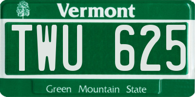 VT license plate TWU625