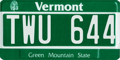 VT license plate TWU644