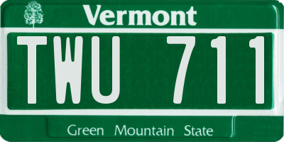 VT license plate TWU711