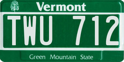 VT license plate TWU712