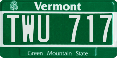 VT license plate TWU717