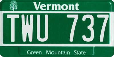 VT license plate TWU737
