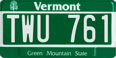 VT license plate TWU761