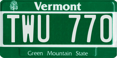 VT license plate TWU770