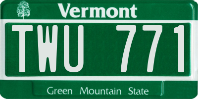VT license plate TWU771