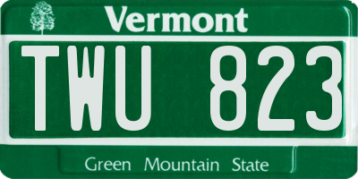 VT license plate TWU823