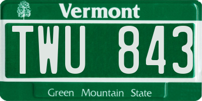 VT license plate TWU843