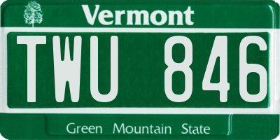 VT license plate TWU846