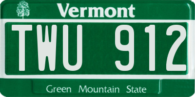 VT license plate TWU912