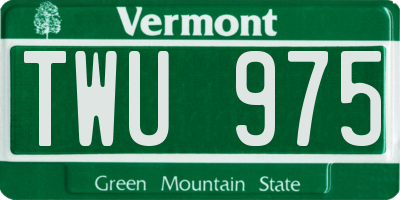VT license plate TWU975