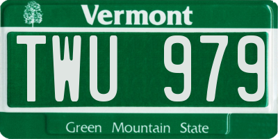 VT license plate TWU979