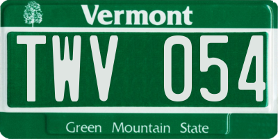 VT license plate TWV054