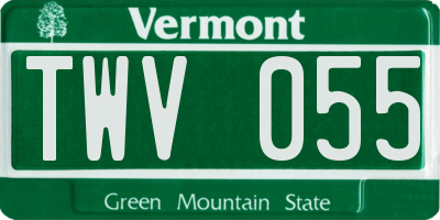 VT license plate TWV055