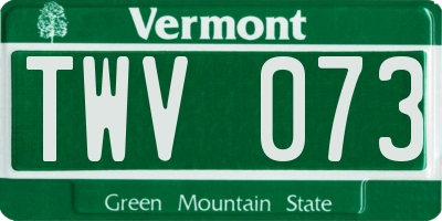 VT license plate TWV073