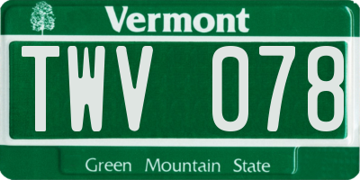 VT license plate TWV078