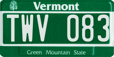 VT license plate TWV083