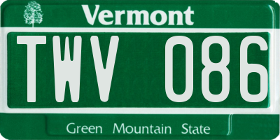 VT license plate TWV086