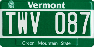 VT license plate TWV087