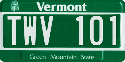VT license plate TWV101