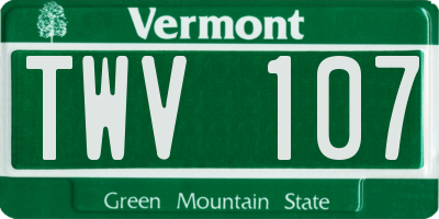 VT license plate TWV107