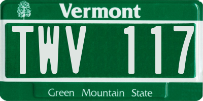 VT license plate TWV117