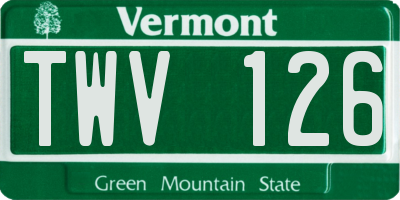 VT license plate TWV126