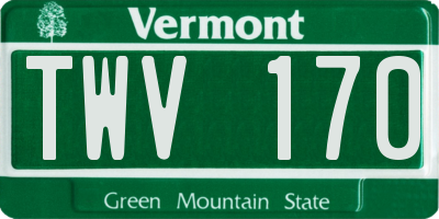 VT license plate TWV170