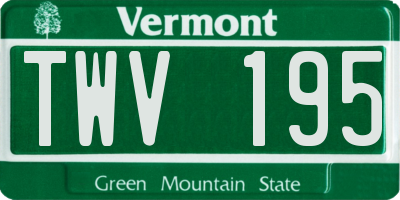 VT license plate TWV195