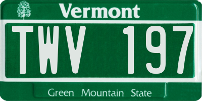 VT license plate TWV197