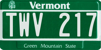 VT license plate TWV217