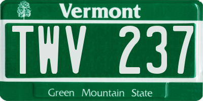 VT license plate TWV237