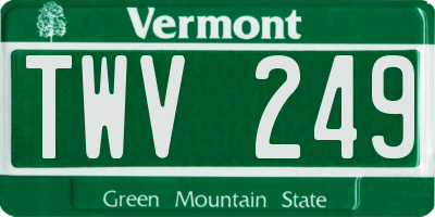 VT license plate TWV249