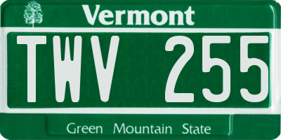 VT license plate TWV255