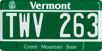 VT license plate TWV263