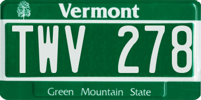 VT license plate TWV278