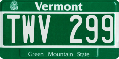 VT license plate TWV299