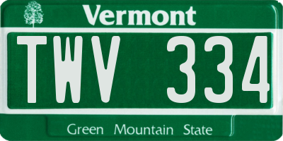 VT license plate TWV334