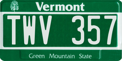 VT license plate TWV357