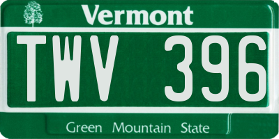VT license plate TWV396