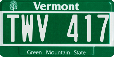 VT license plate TWV417