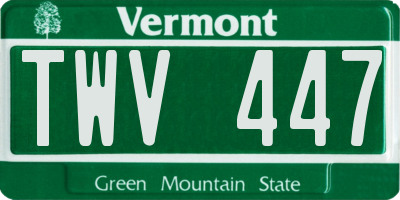 VT license plate TWV447