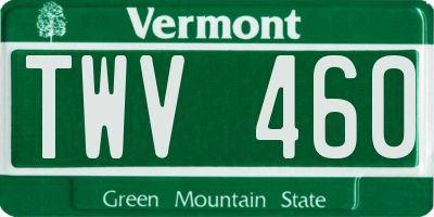 VT license plate TWV460