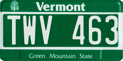 VT license plate TWV463