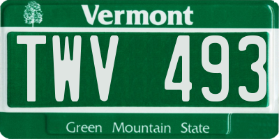VT license plate TWV493