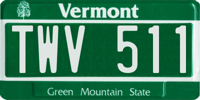 VT license plate TWV511