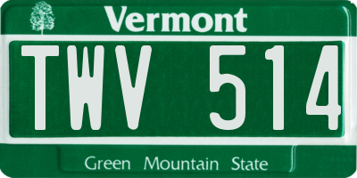 VT license plate TWV514