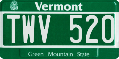 VT license plate TWV520